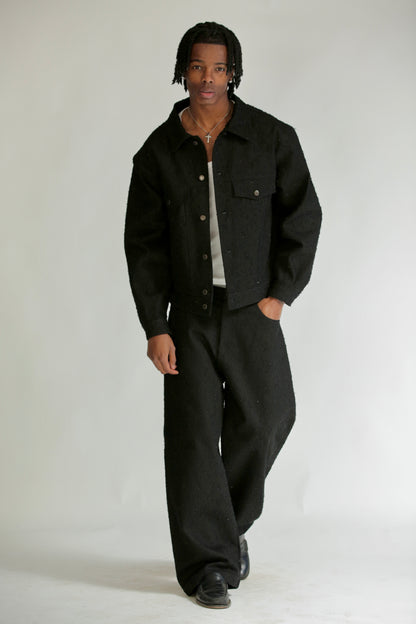 Jeans denim graffiati neri