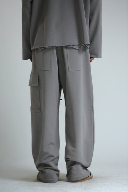 Pantalone Baggy felpa tasconato grigio