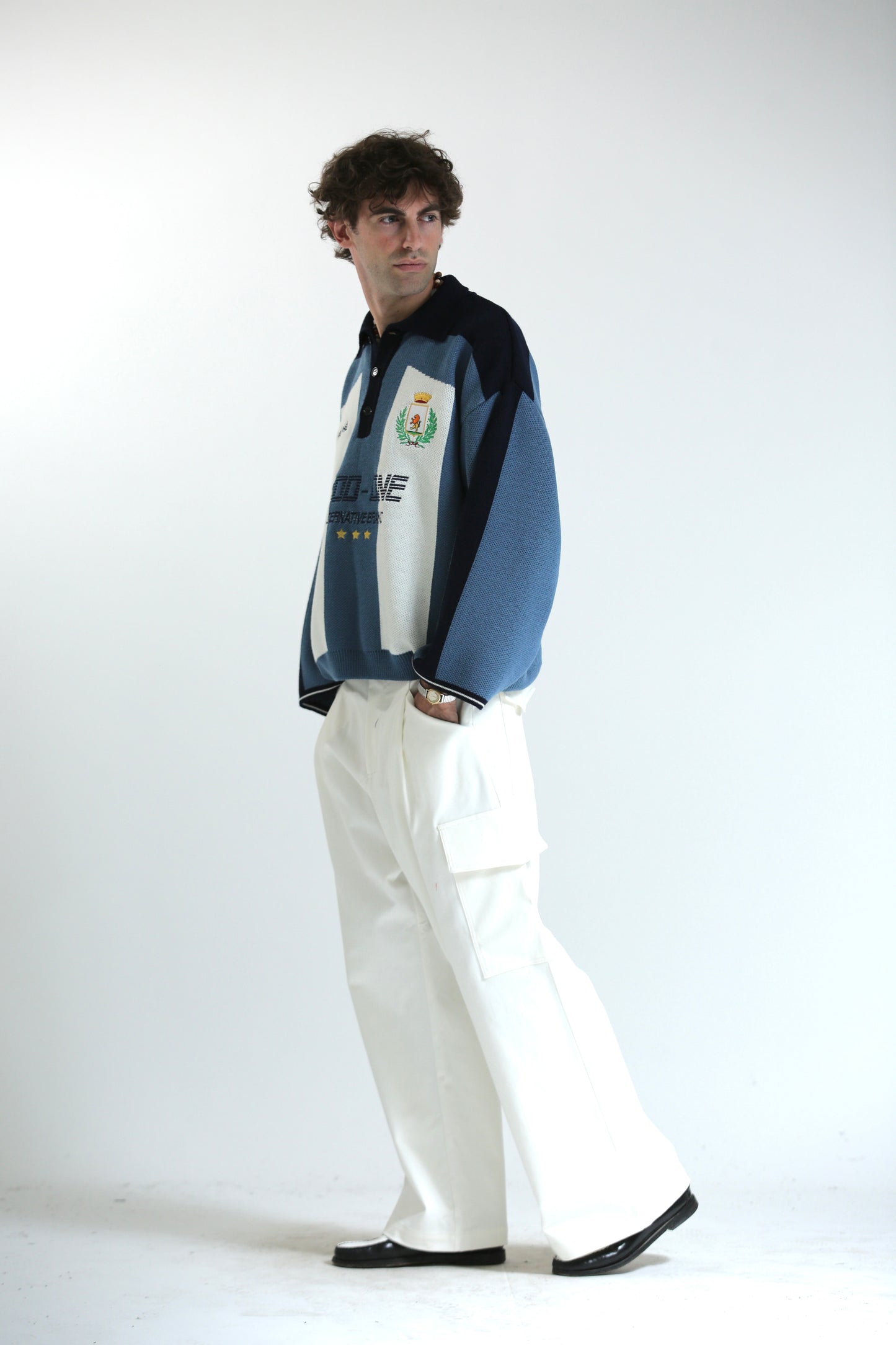 Pantalone tasconato bianco cotone
