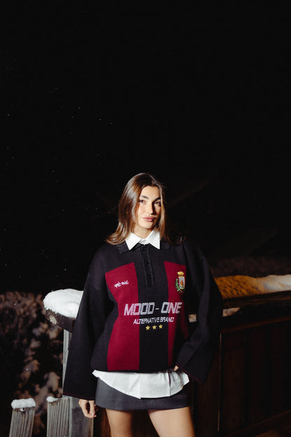 Maglione football rosso/nero