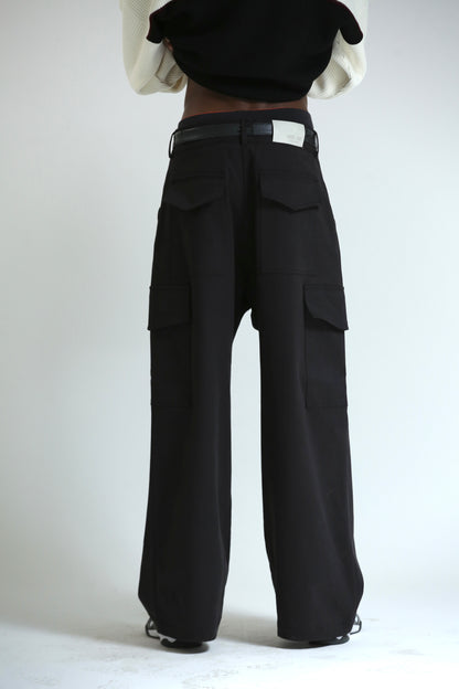 Pantalone tasconato nero cotone