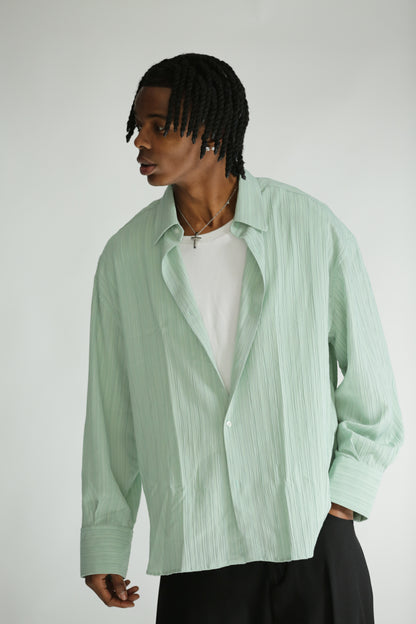 Camicia crepes verde acqua