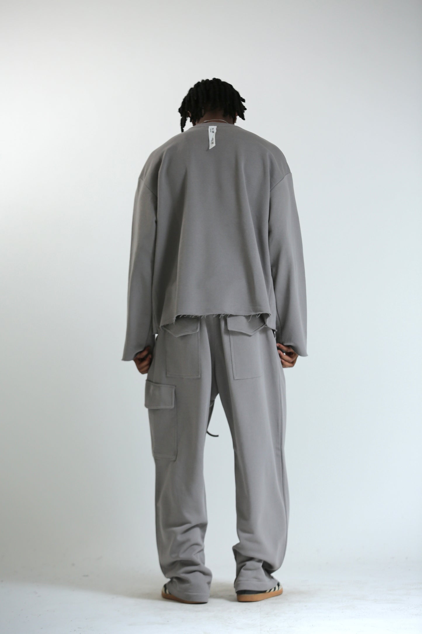 Pantalone Baggy felpa tasconato grigio