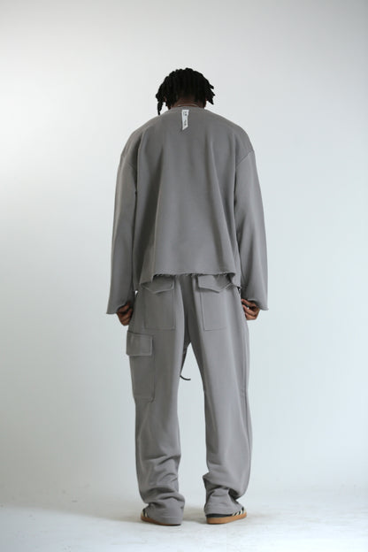 Pantalone Baggy felpa tasconato grigio