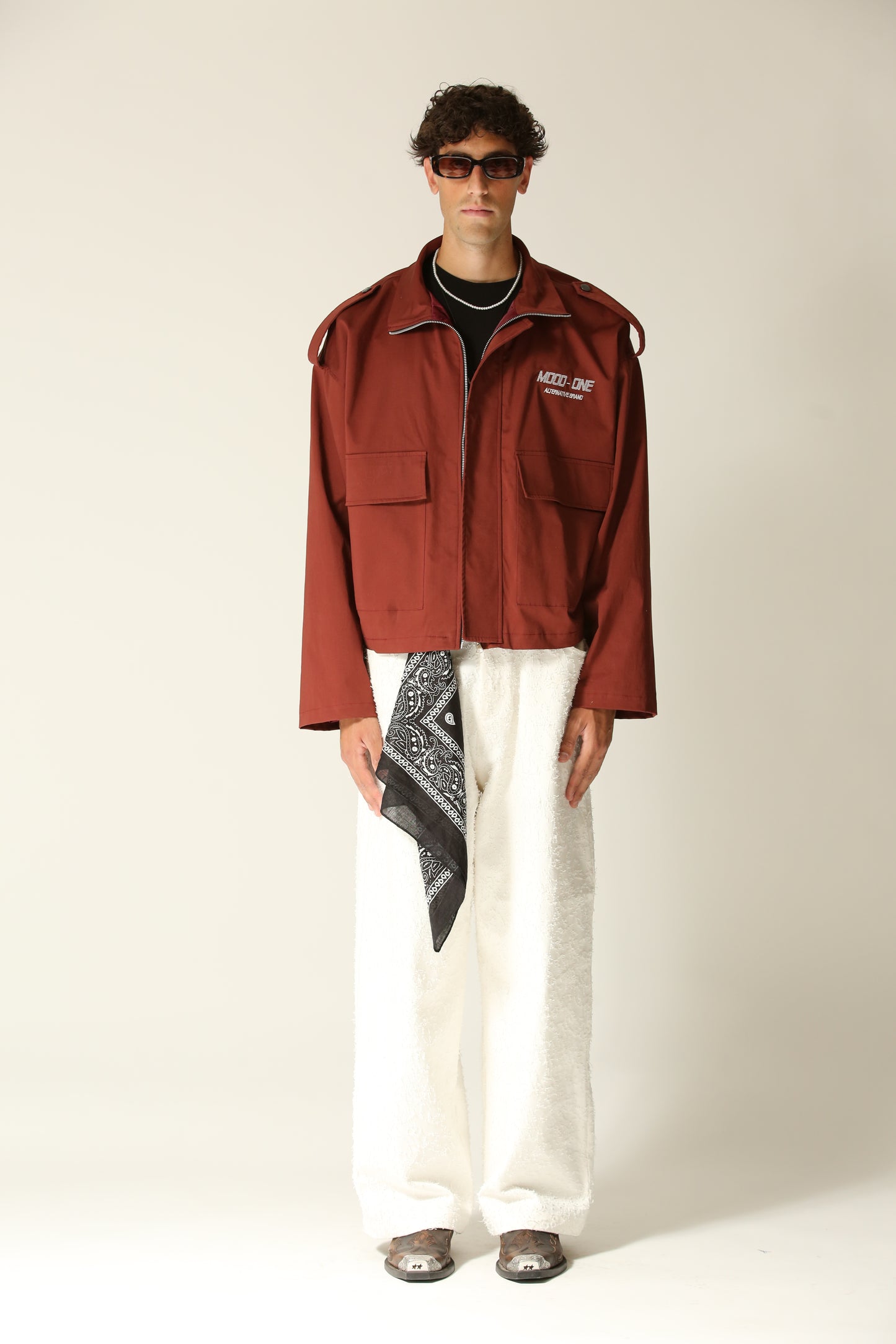 Giubbotto oversize crop bordeaux