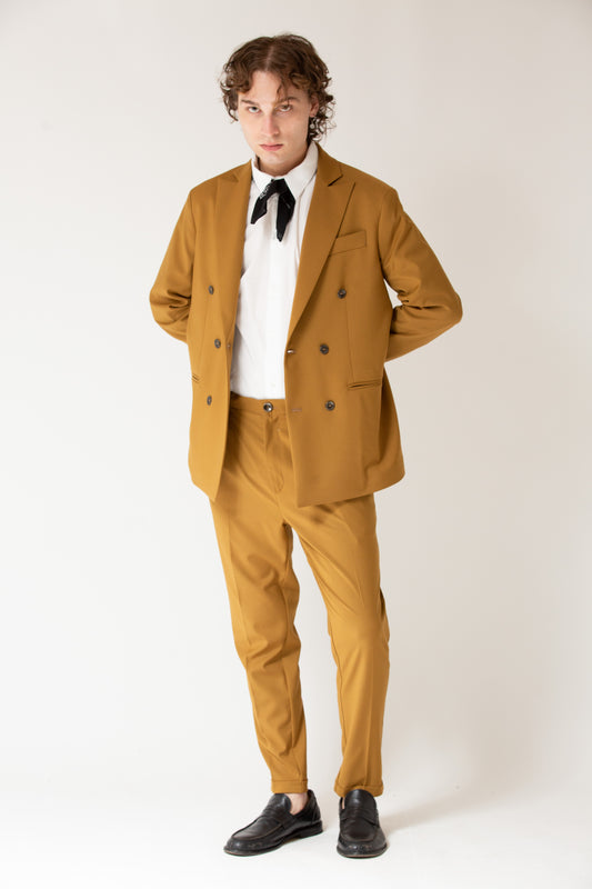 Pantalone fondo stretto ocra
