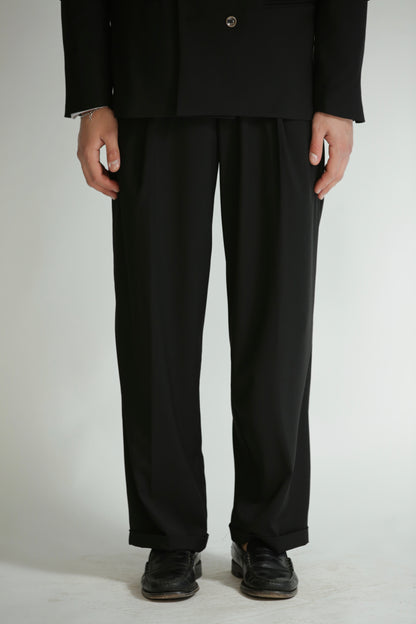 Pantalone vita alta fondo largo