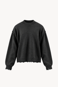 Grey Distressed Knit Sweater