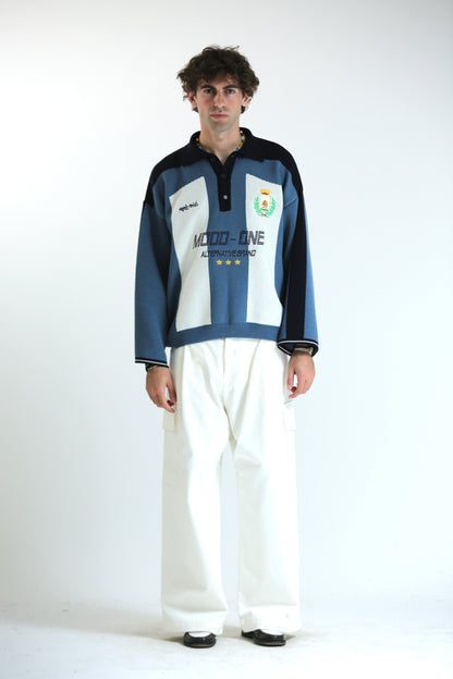 Maglione FOOTBALL celeste bianco