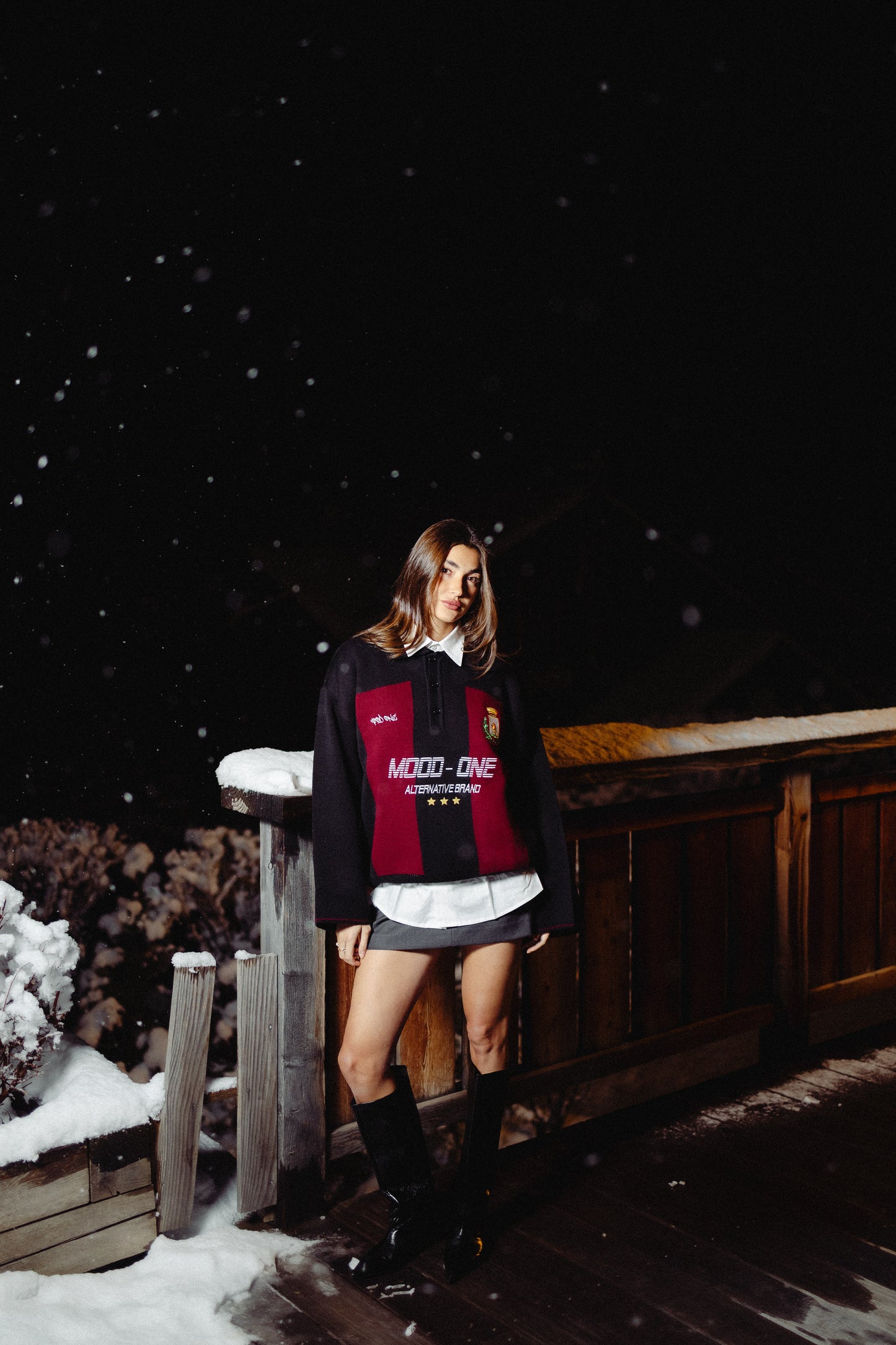 Maglione football rosso/nero