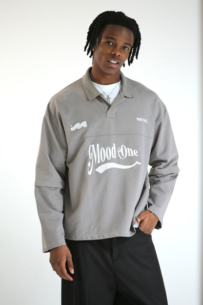 Polo long sleeve Grigia doppia manica