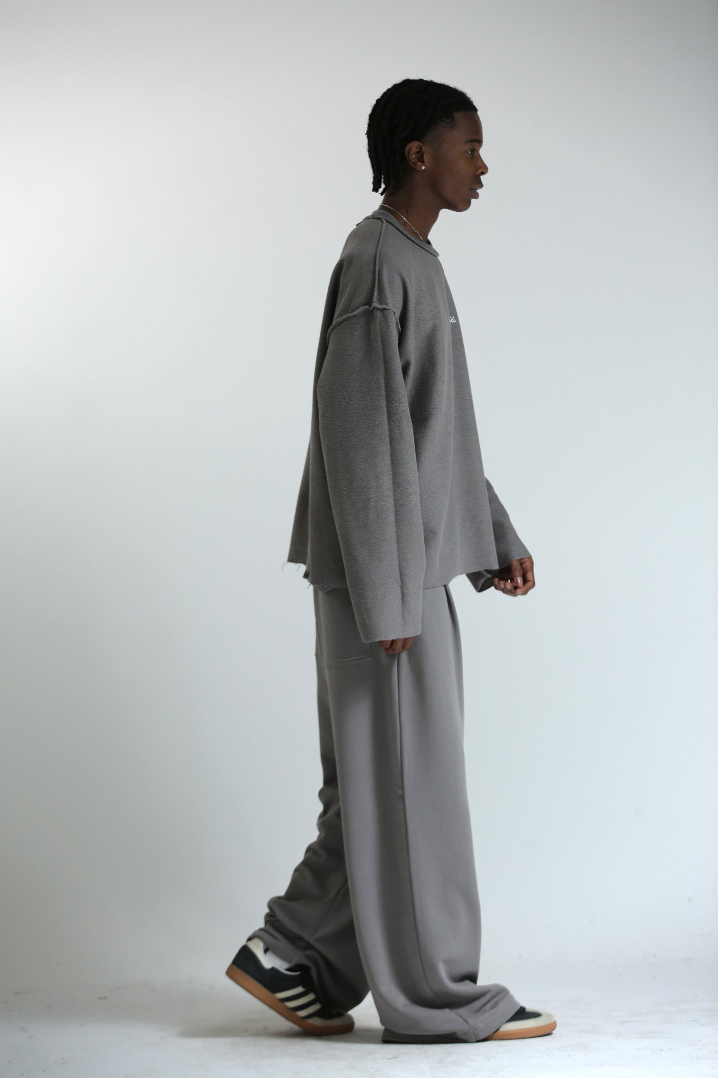 Pantalone Baggy felpa tasconato grigio
