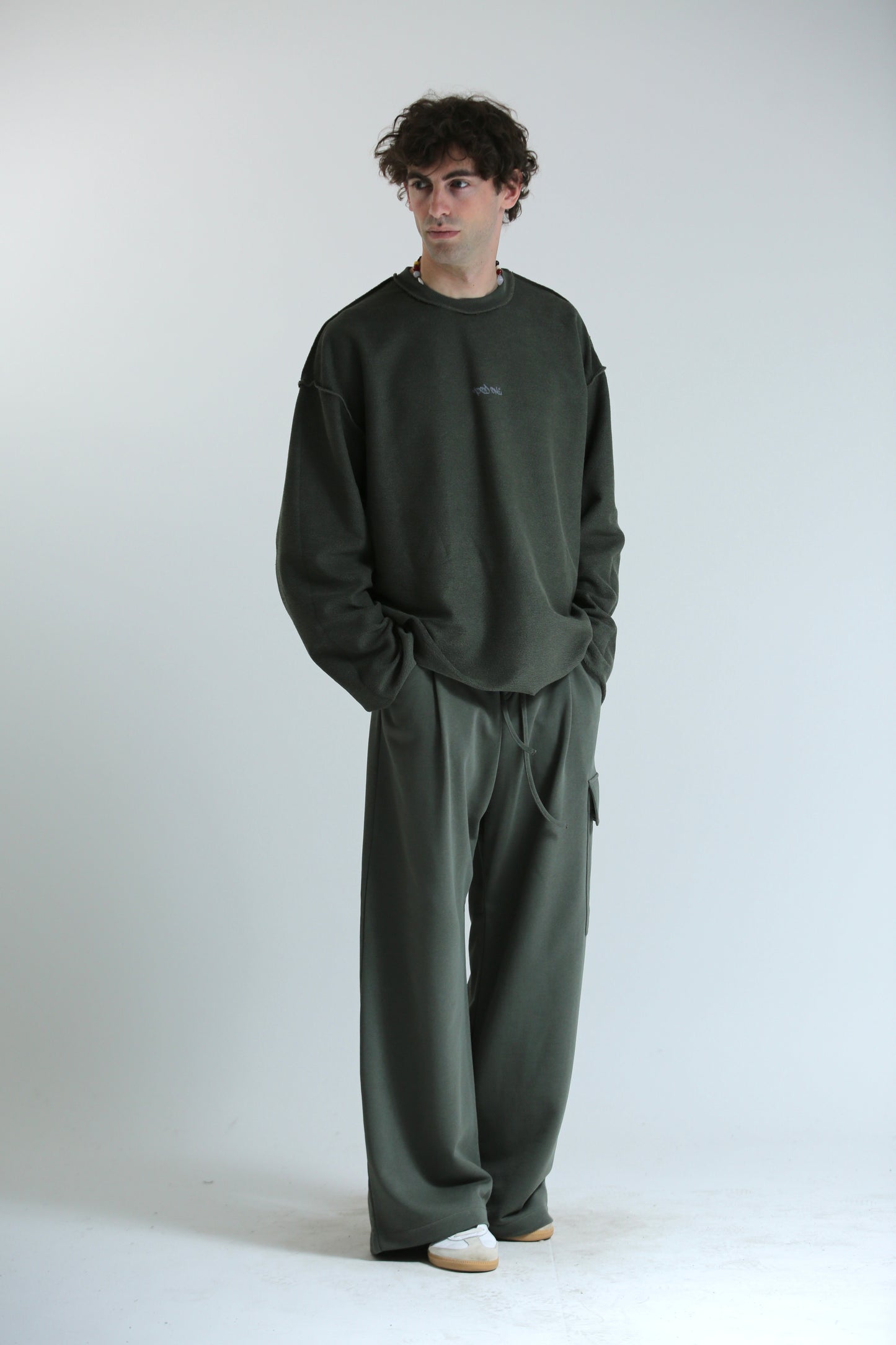 Long sleeve felpa verde REVERSIBILE