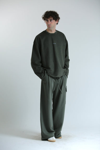 Long sleeve felpa verde REVERSIBILE