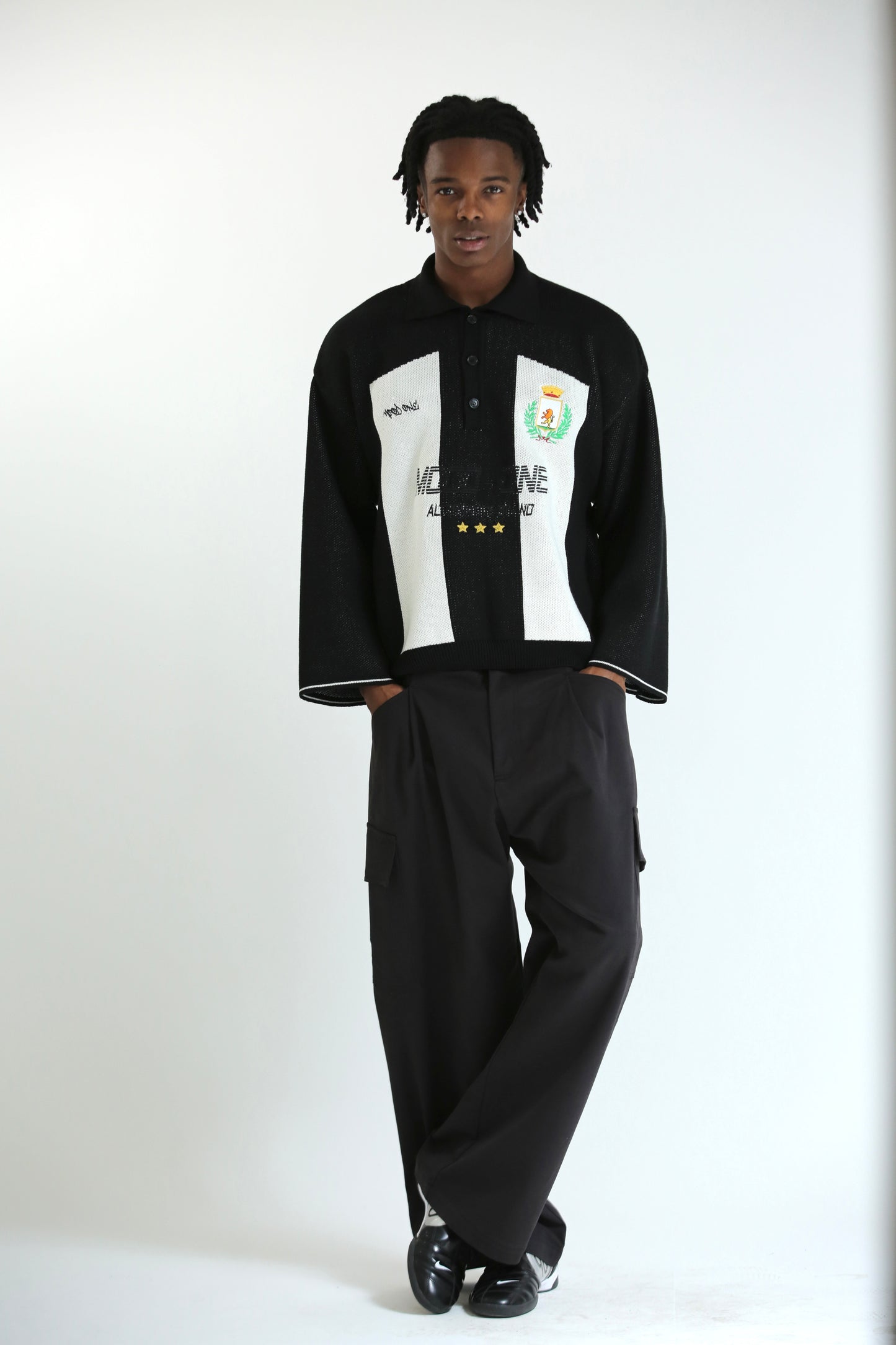 Pantalone tasconato nero cotone