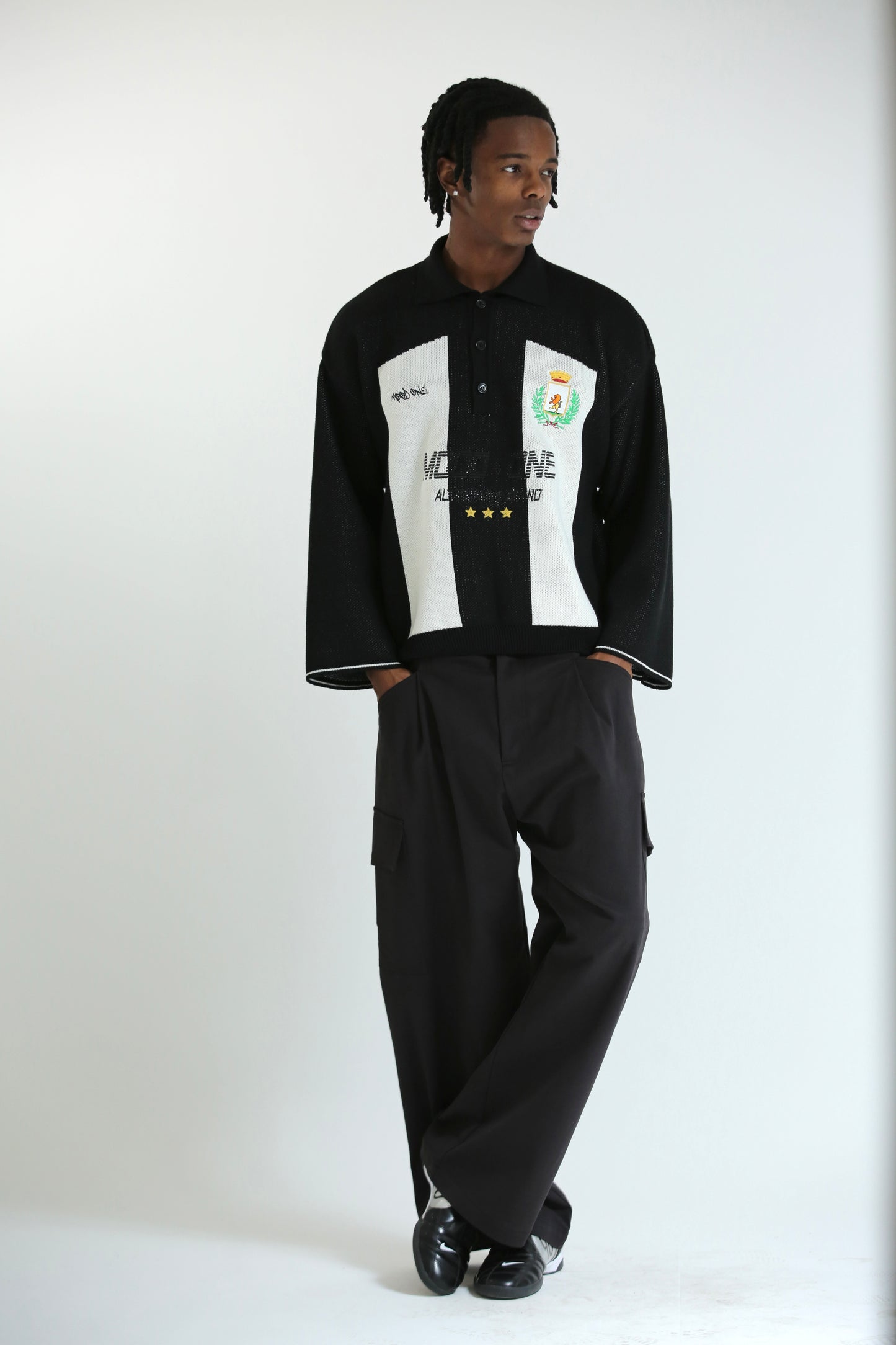 Pantalone tasconato nero cotone