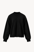Black Distressed Knit Sweater