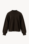 Brown Distressed Knit Sweater
