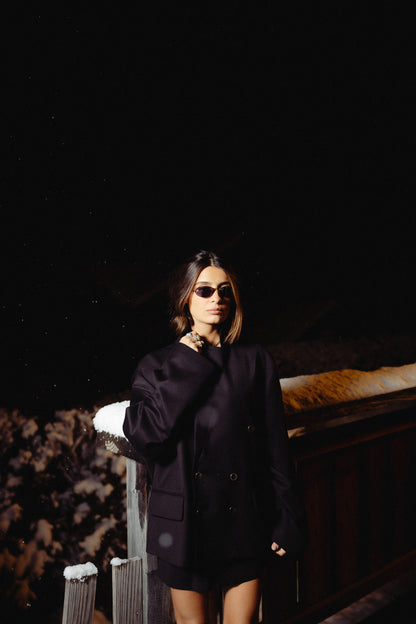 Giacca oversize doppiopetto crop