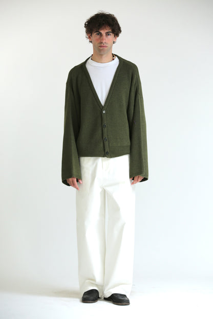 Cardigan crop over verde