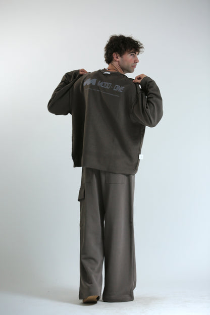 Pantalone Baggy felpa tasconato moro