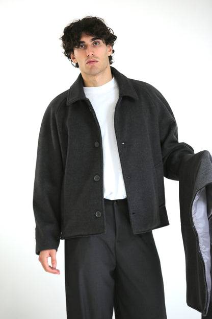 Cappotto lungo/corto panno grigio