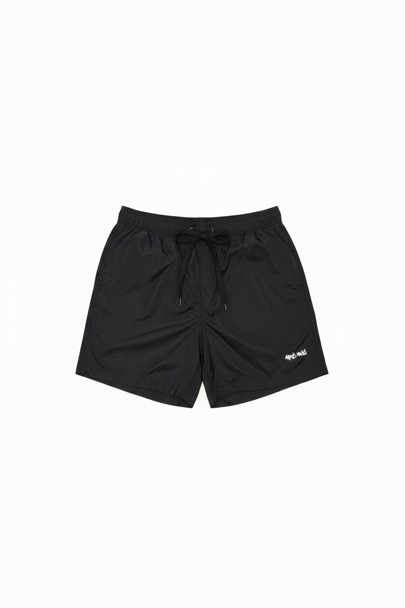 Black beach shorts