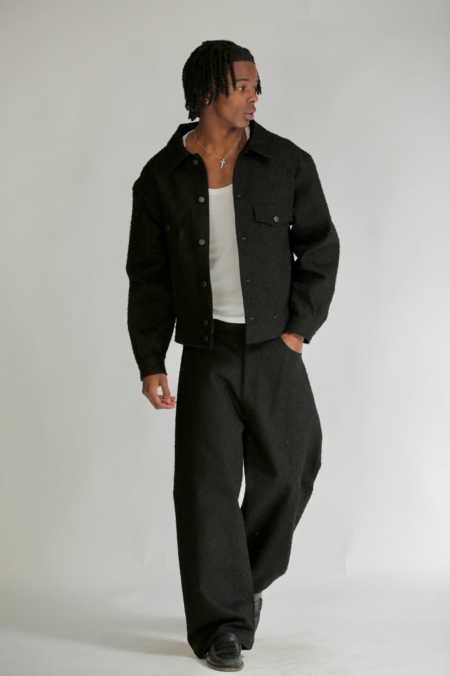 Jeans denim graffiati neri