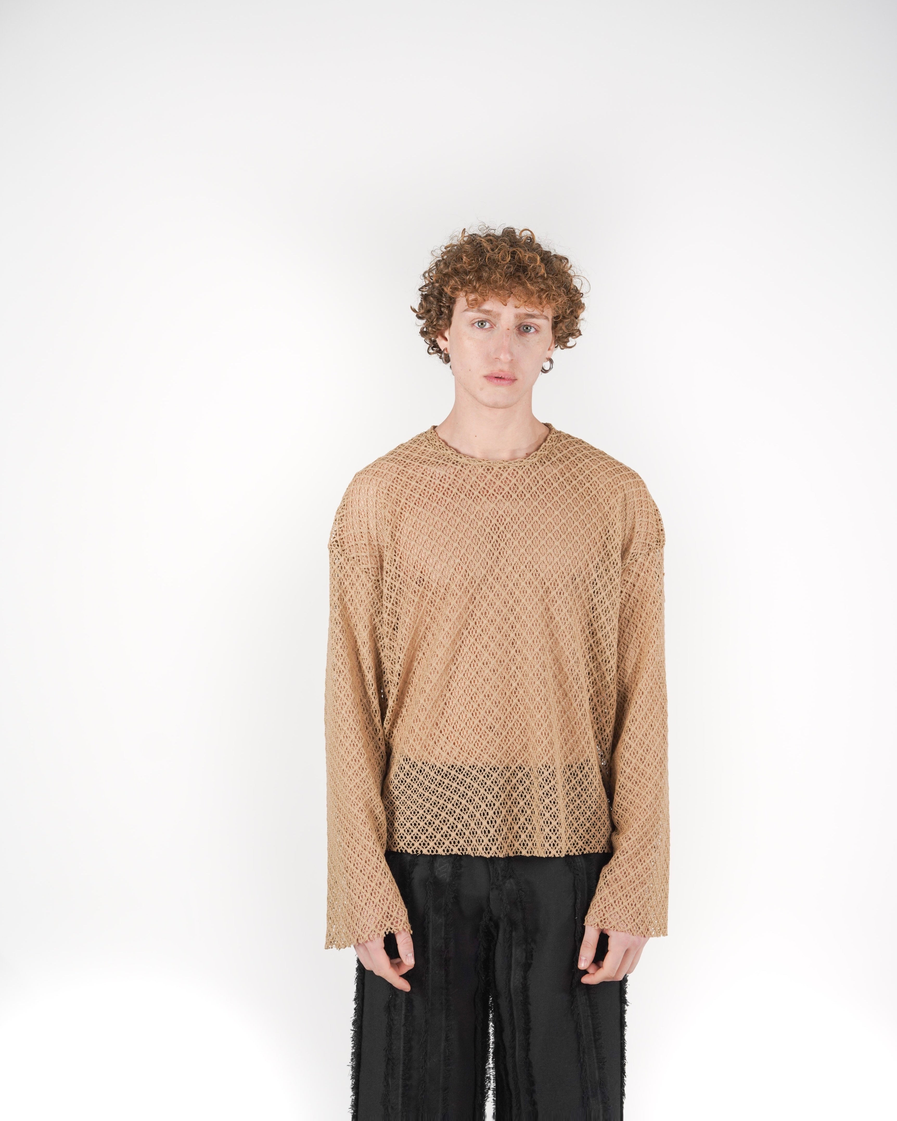 Longsleeve traforata beige