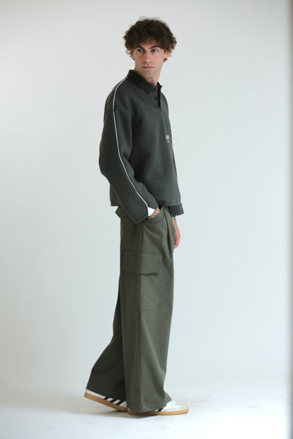 Pantalone tasconato verde cotone