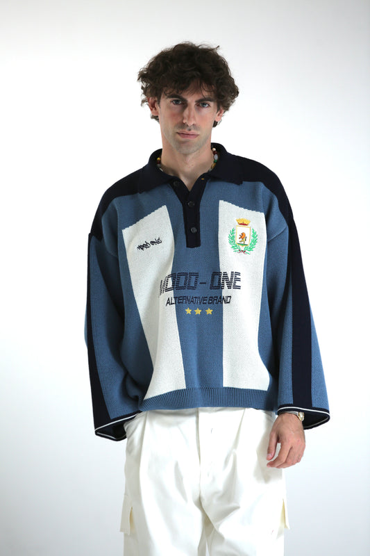 Maglione FOOTBALL celeste bianco