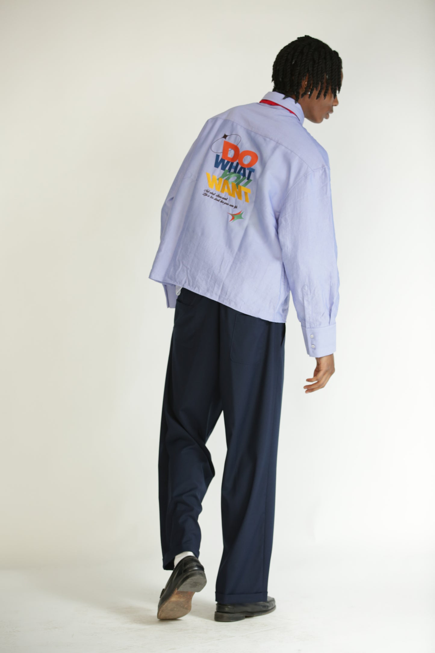 Camicia paracadute crop lilla
