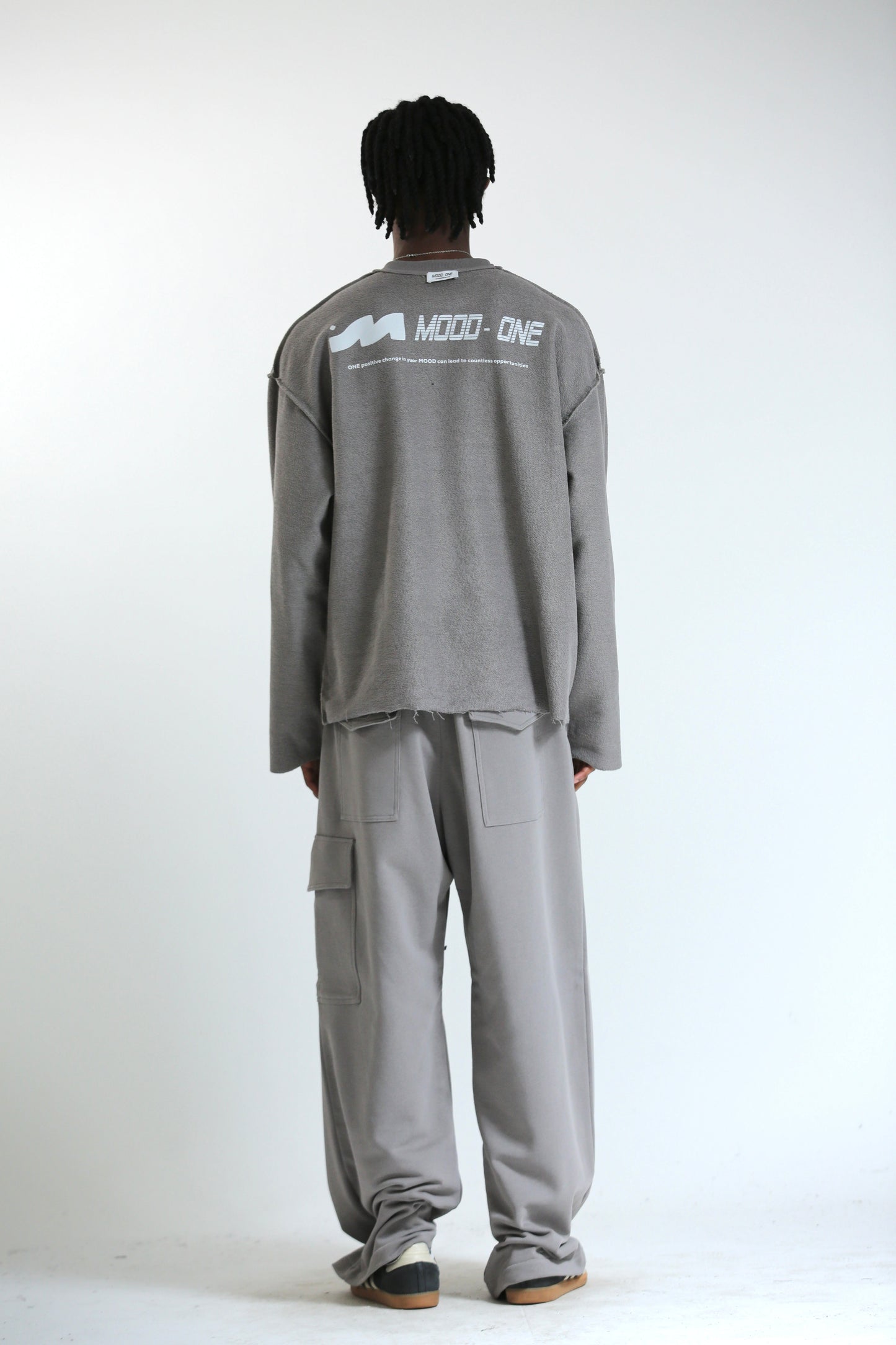 Pantalone Baggy felpa tasconato grigio
