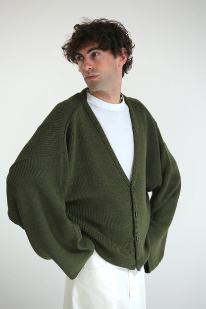 Cardigan crop over verde