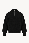 Black Quarter zip Knit Sweater