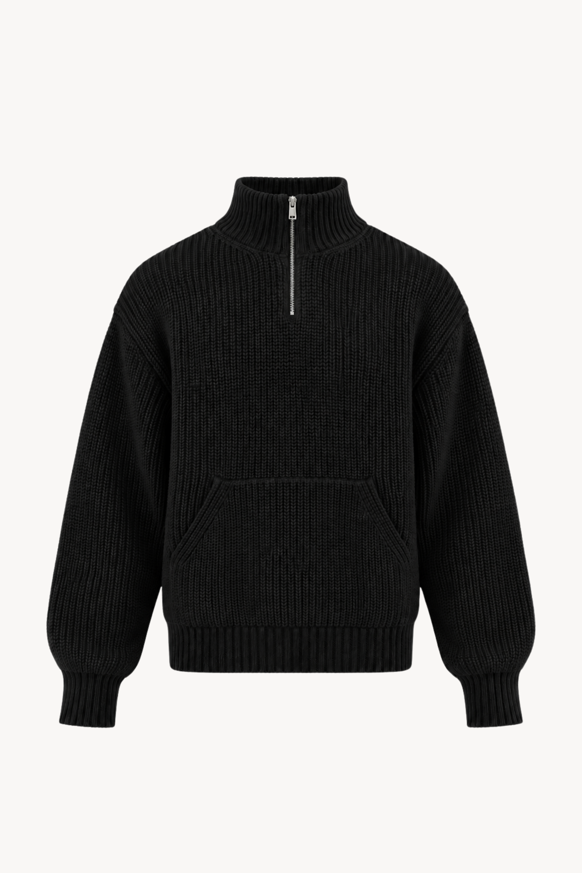 Black Quarter zip Knit Sweater