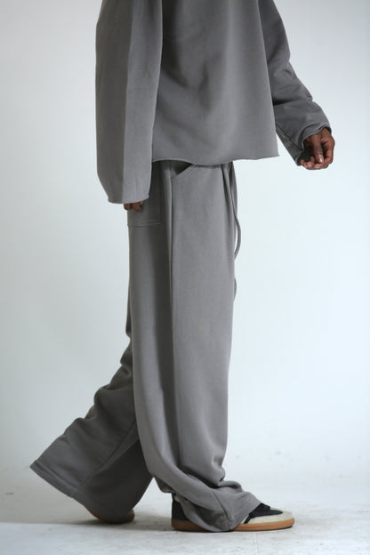 Pantalone Baggy felpa tasconato grigio