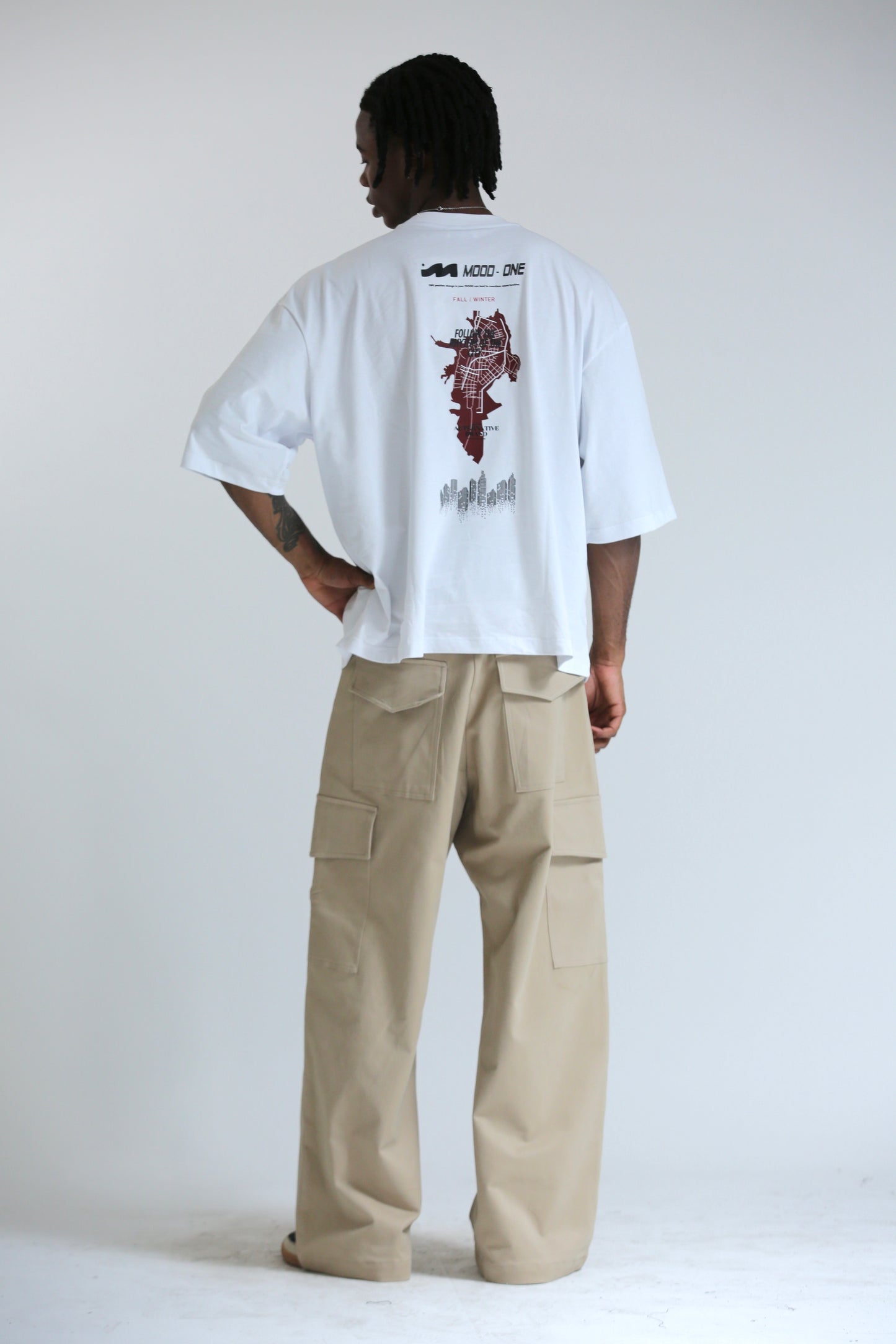 T-shirt city bianca manica 3/4