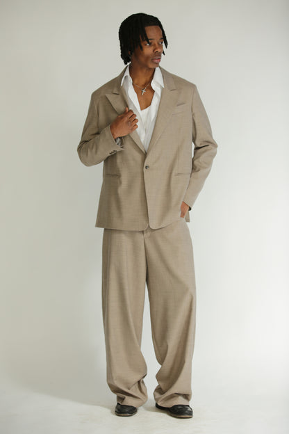 Giacca monopetto Over beige