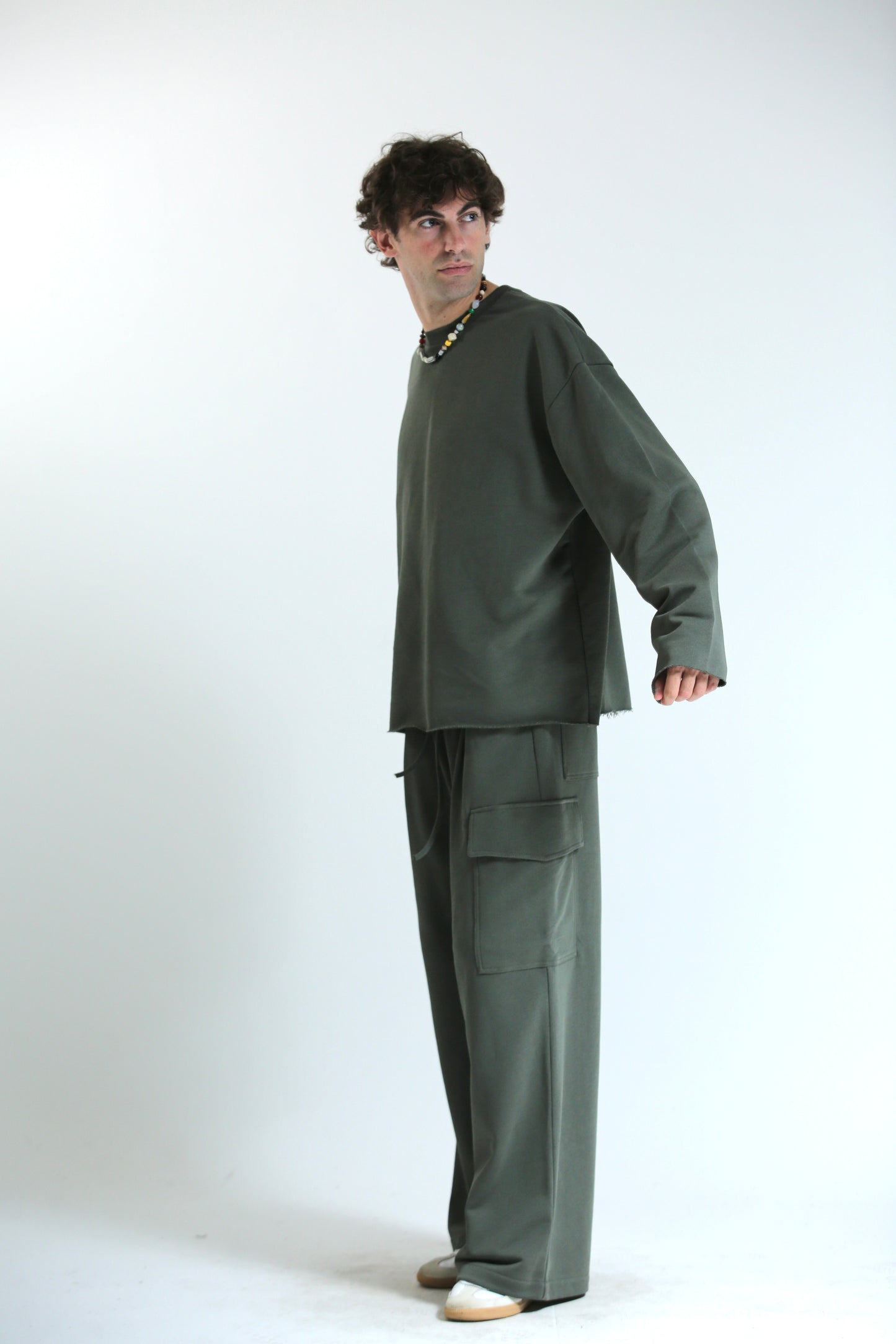 Long sleeve felpa verde REVERSIBILE