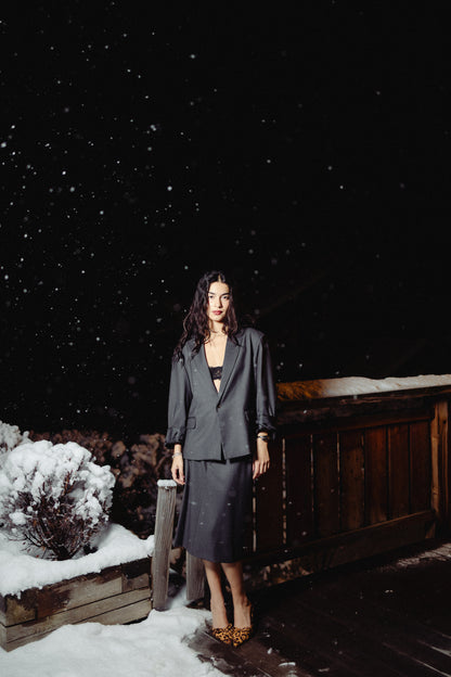 Giacca oversize monopetto crop