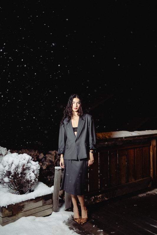 Giacca oversize monopetto crop