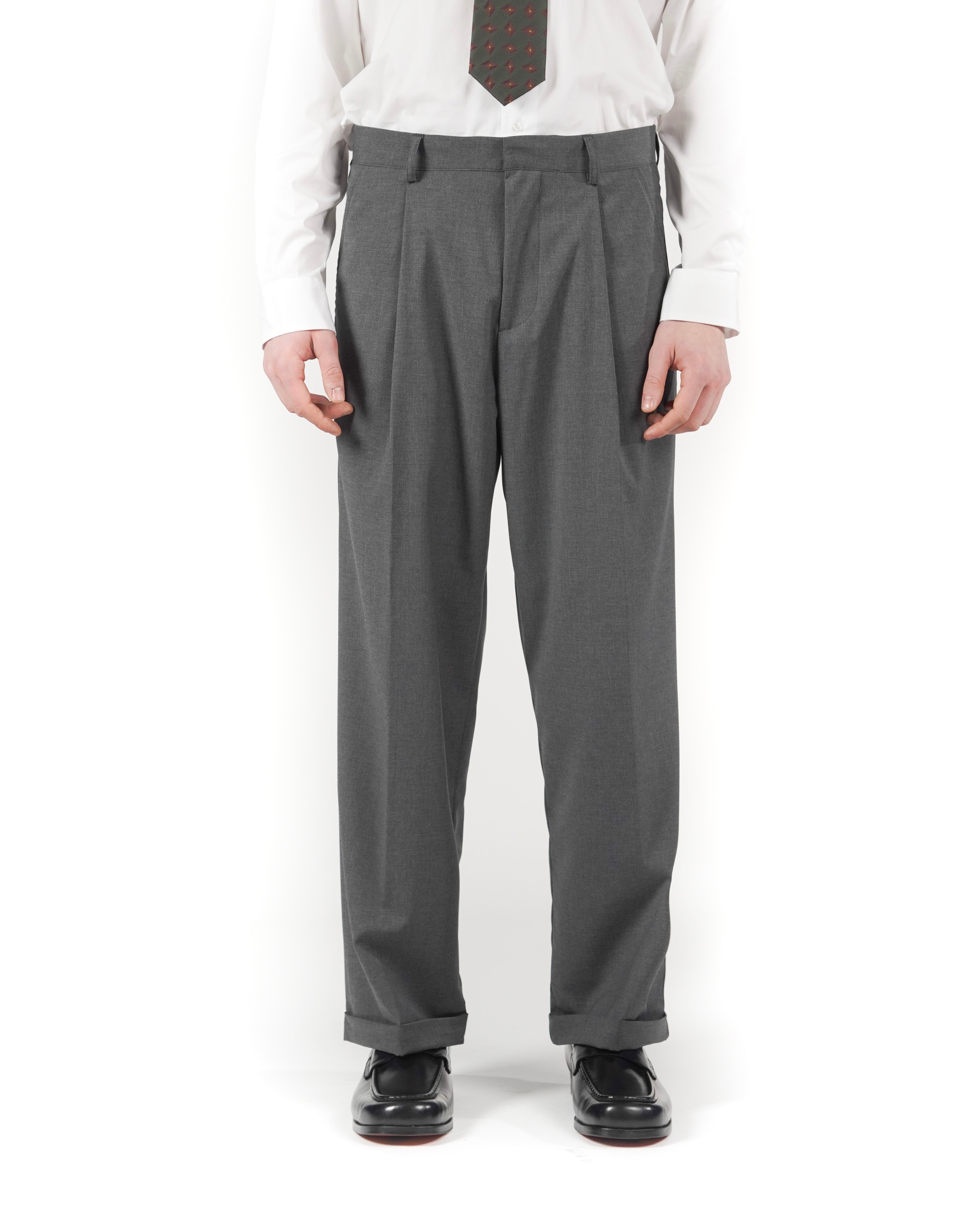 Pantalone loose fit sartoriale grigio fresco lana