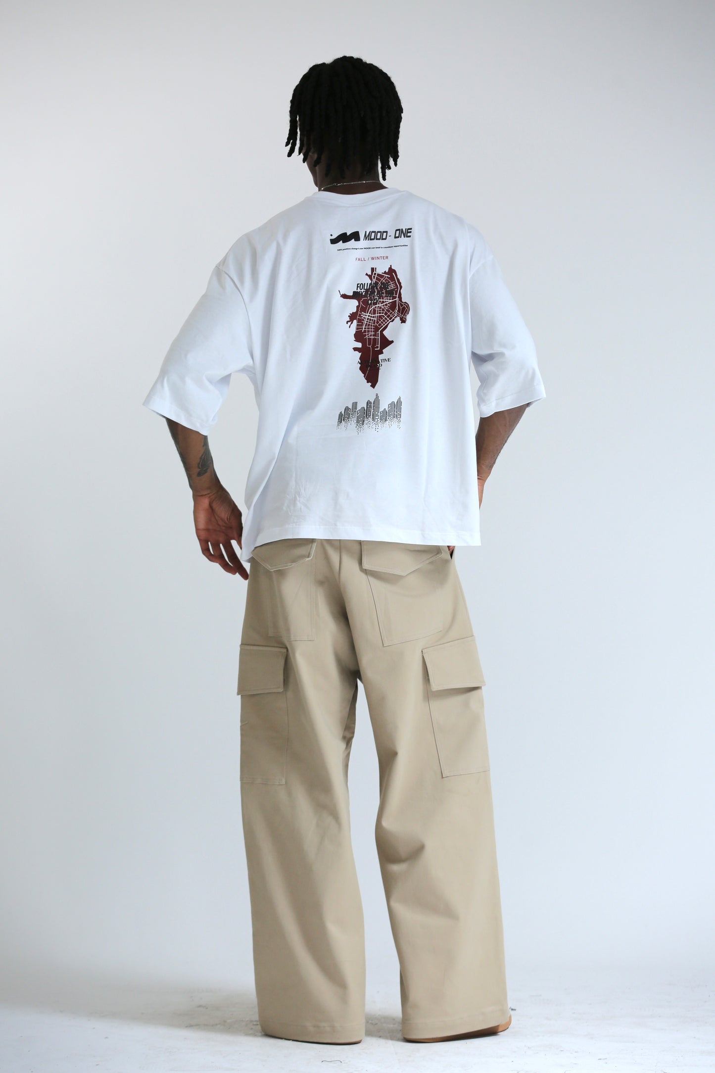 T-shirt city bianca manica 3/4