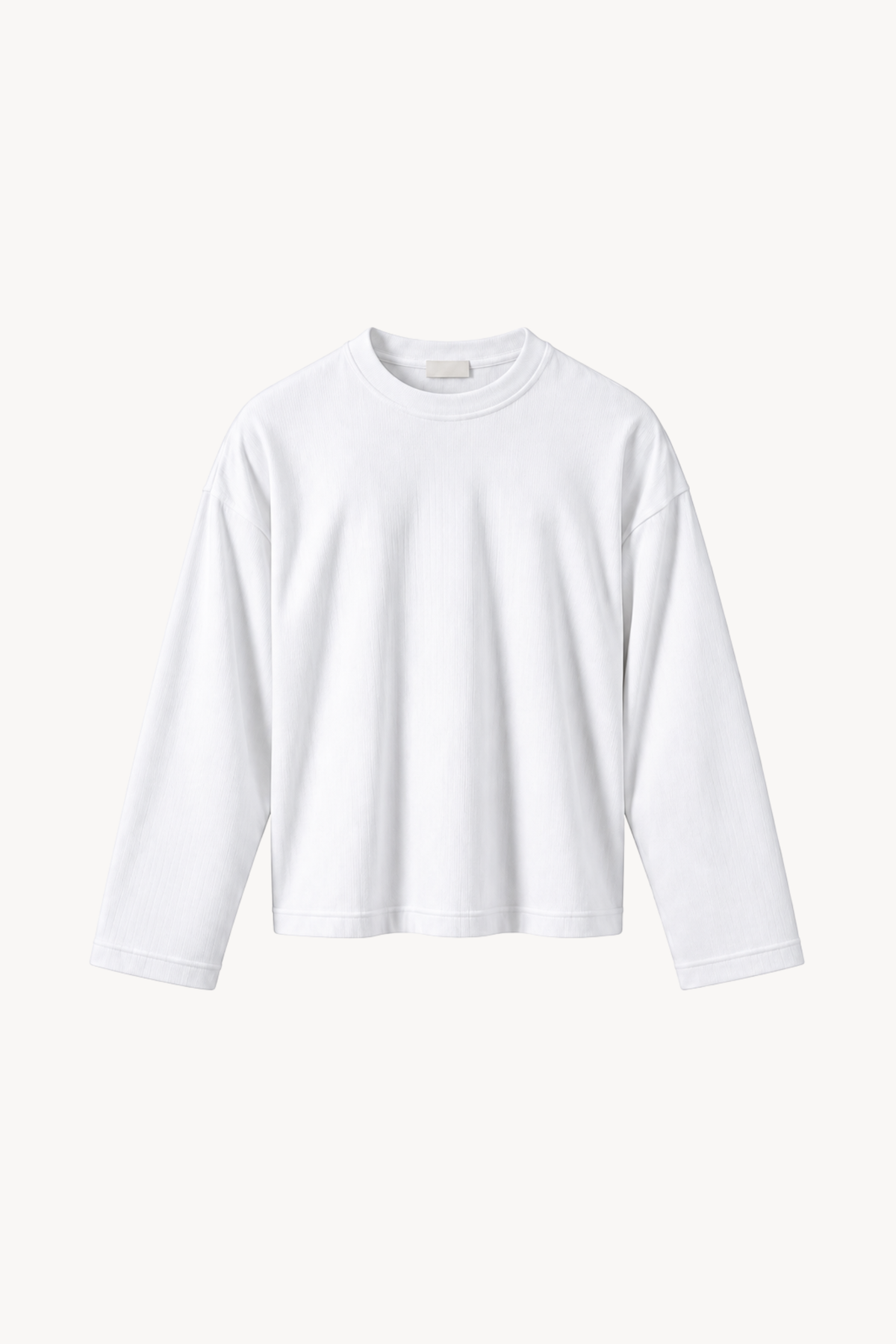 White Ribbed Longsleeve