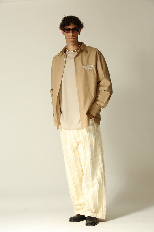 Camicia manica smontabile beige