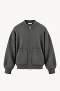 Grey Oversized Knit Bomber