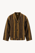 Mustard / Dark Brown Mohair Cardigan