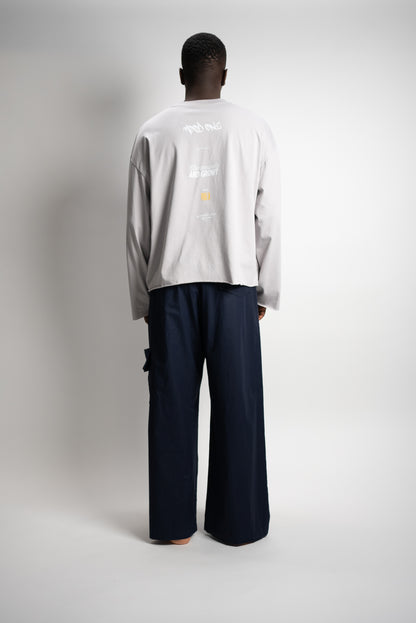 Long sleev unisex grigio perla