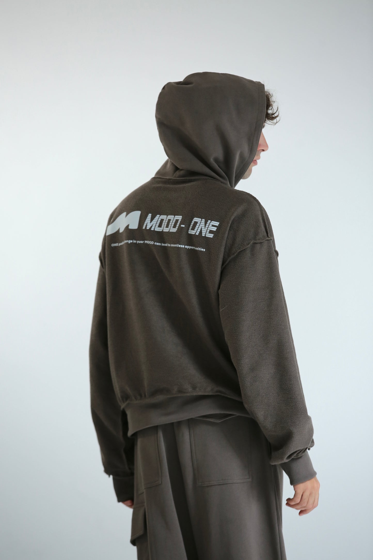 Felpa cappuccio REVERSIBILE moro